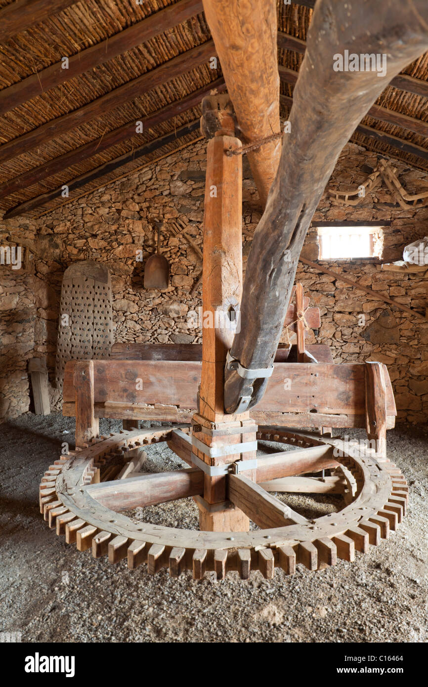 Ein Pferdemühle oder Gin an das Ecomuseo De La Alcogida in Tefia auf der Kanarischen Insel Fuerteventura Stockfoto