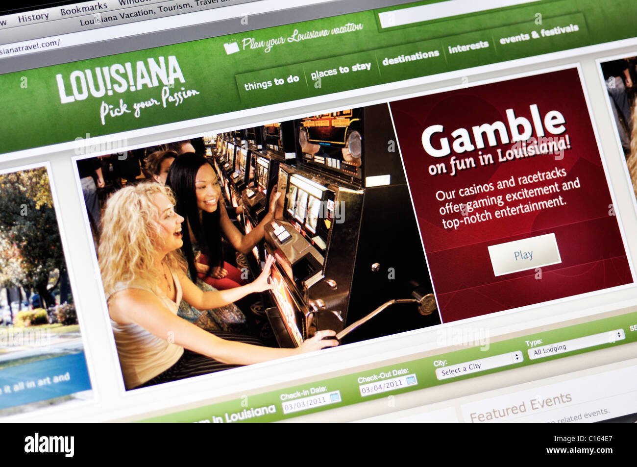 Louisiana offizielle Tourismus-website Stockfoto