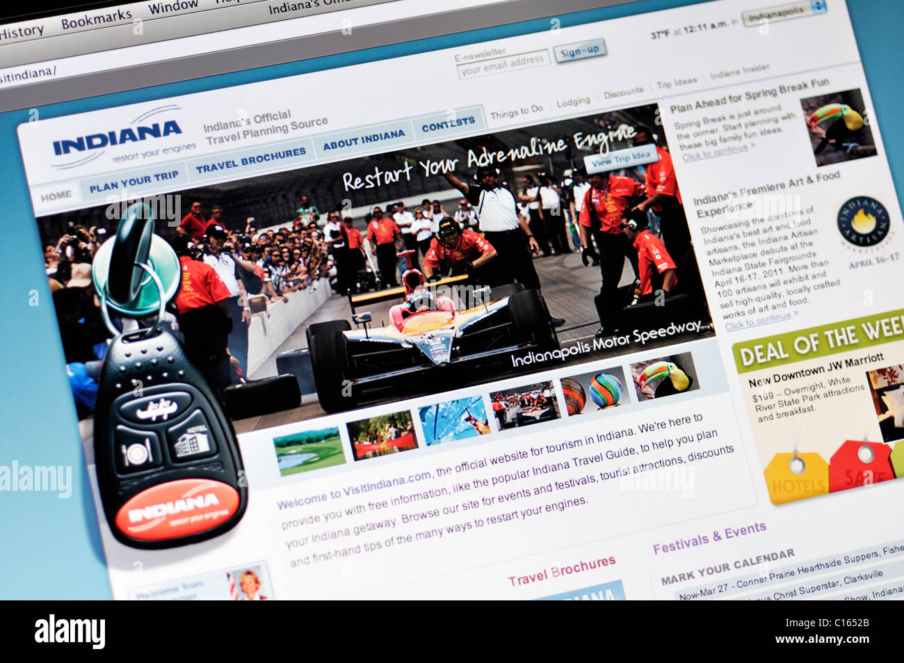 Indiana offizielle Tourismus-website Stockfoto