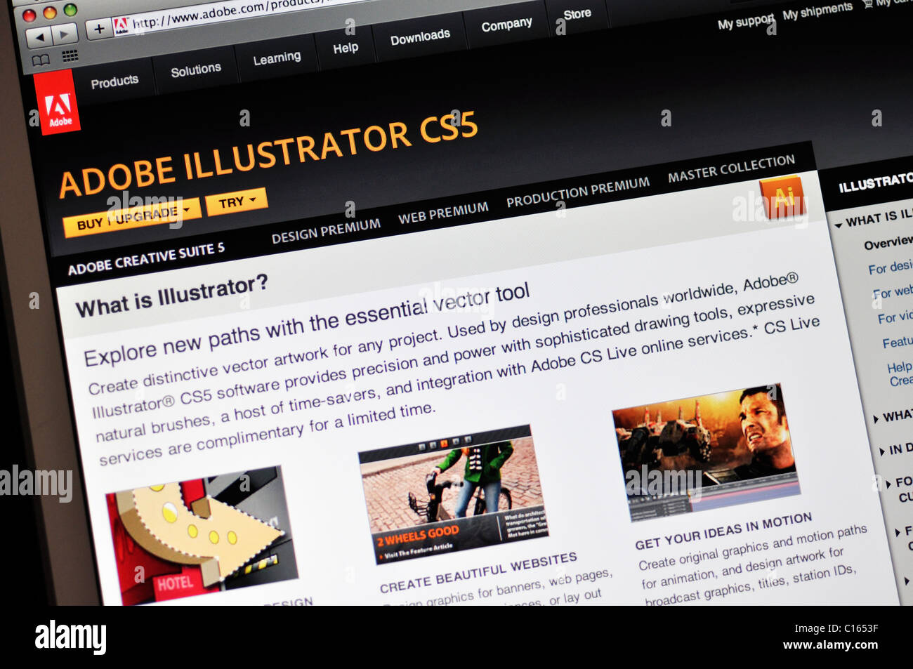 Adobe Illustrator CS5-website Stockfoto