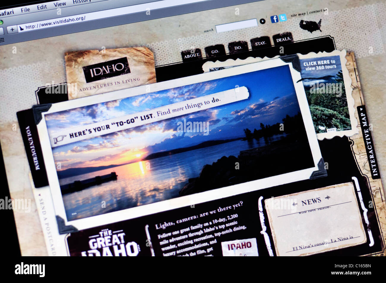 Idaho offizielle Tourismus-website Stockfoto