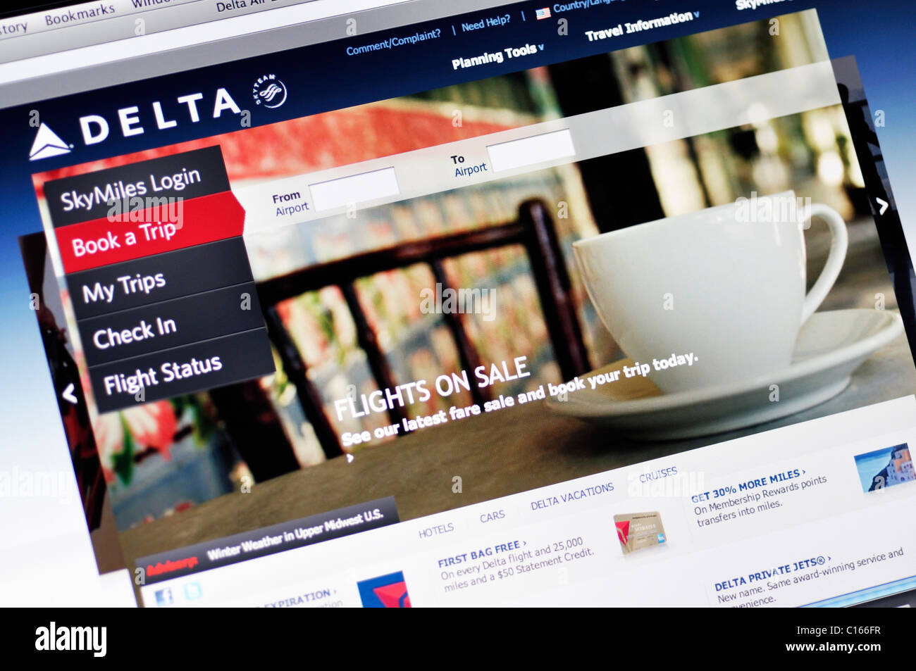 Website von Delta Airlines Stockfoto