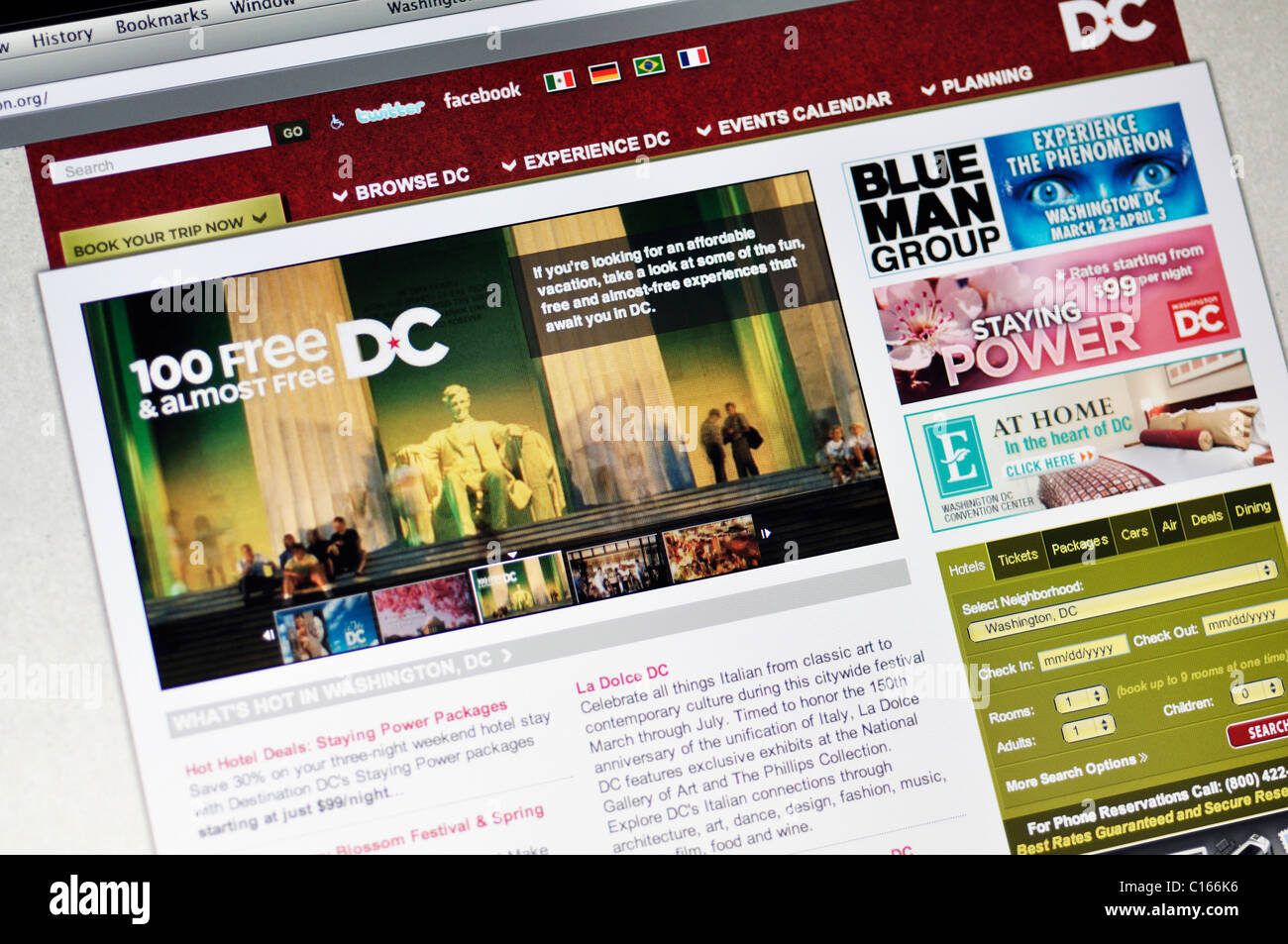 Washington DC-offizielle Tourismus-Büro-website Stockfoto