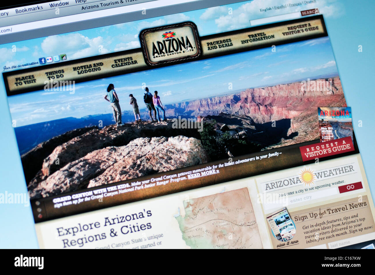 Arizona offizielle Tourismus-website Stockfoto
