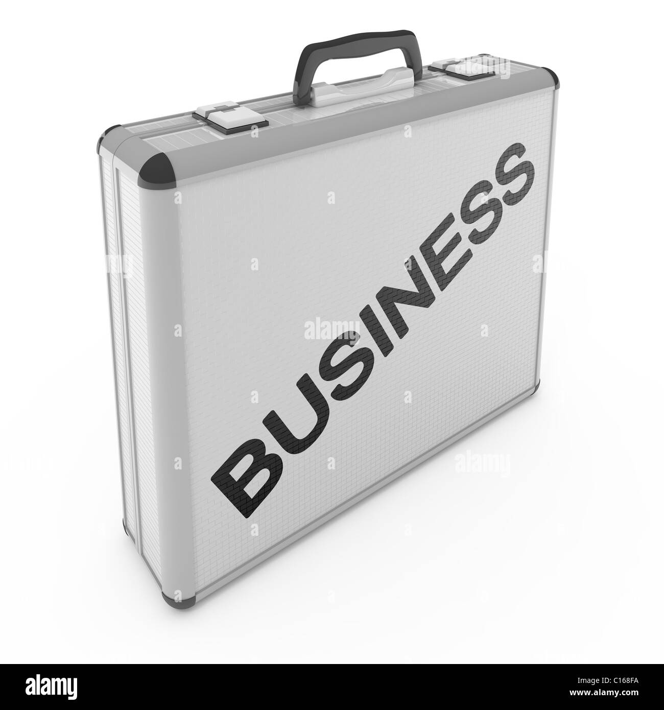 Geschäftsfall isoliert auf weiss Stockfoto
