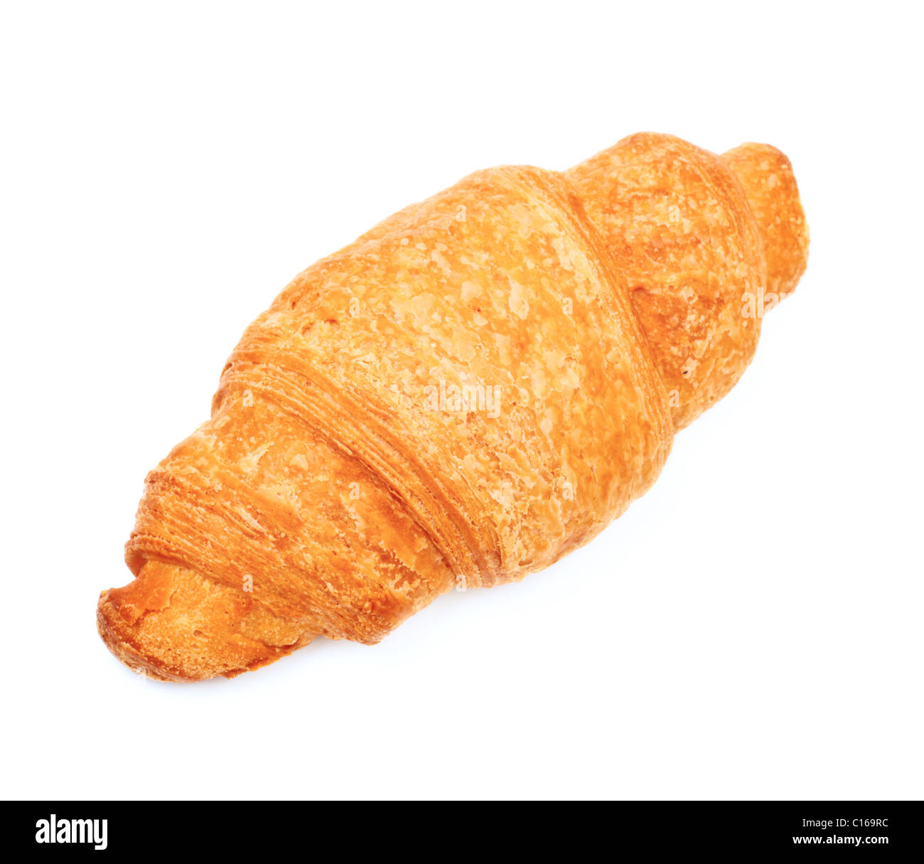 frische Croissant isoliert auf weiss Stockfoto