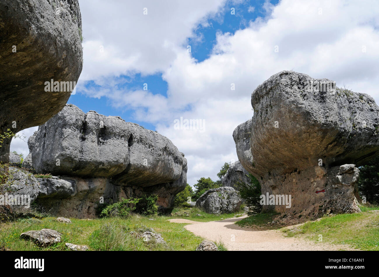 La Ciudad Encantada, die verzauberte Stadt, Felsformation, Erosion, Naturdenkmal, Kalksteinlandschaft, Cuenca Stockfoto