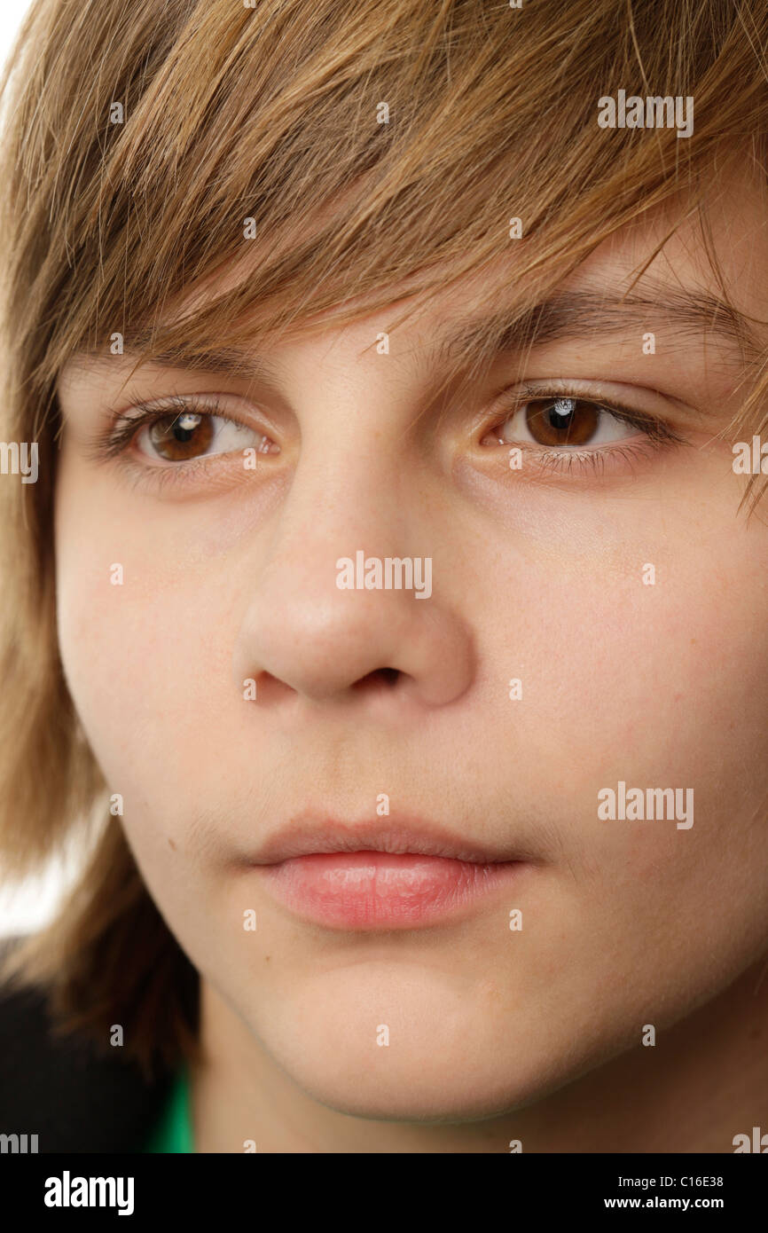 Gesicht des 13YearOld Boy, Nahaufnahme Stockfotografie Alamy