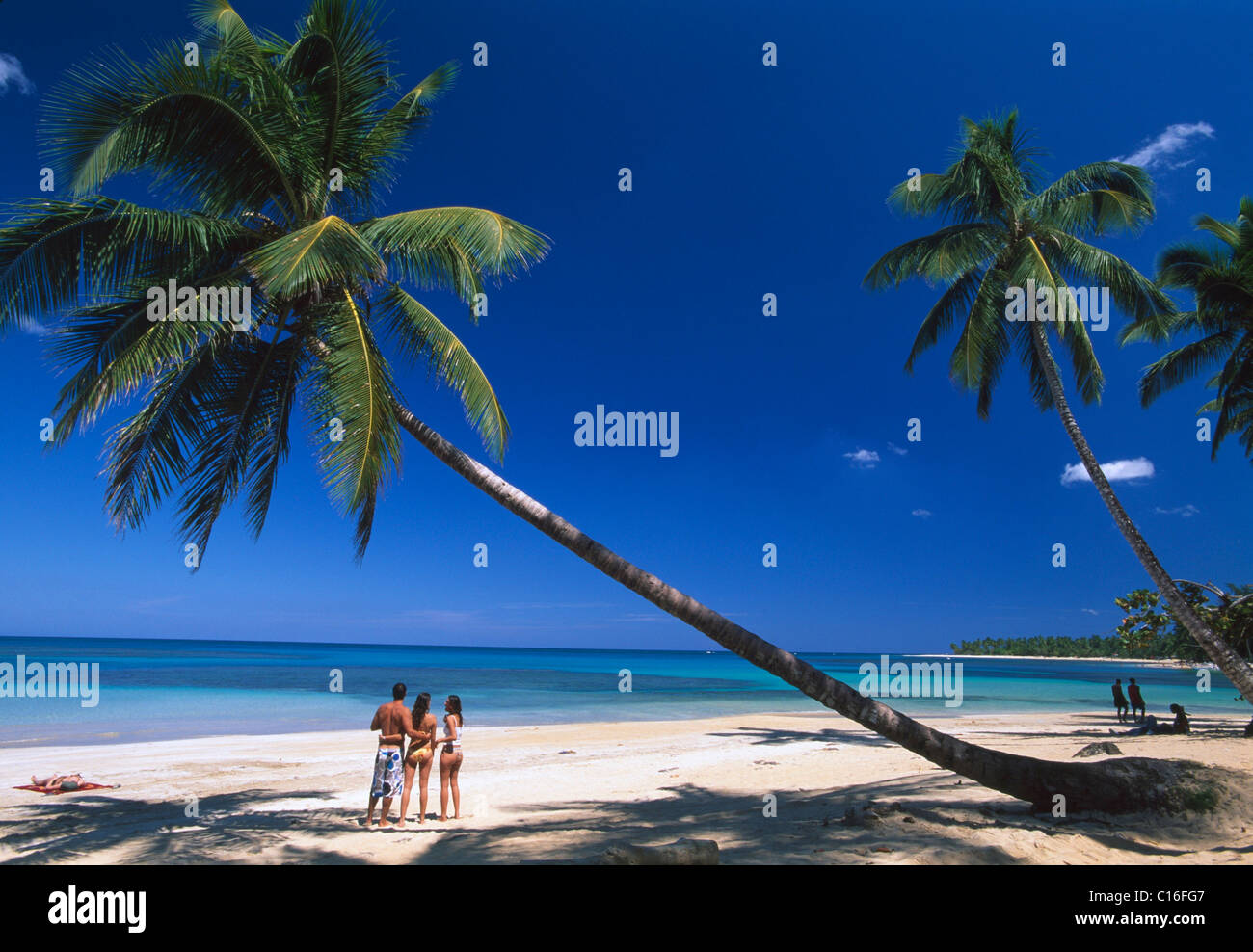 Las Terrenas Strand, Halbinsel Samana, Dominikanische Republik, Caribbean Stockfoto