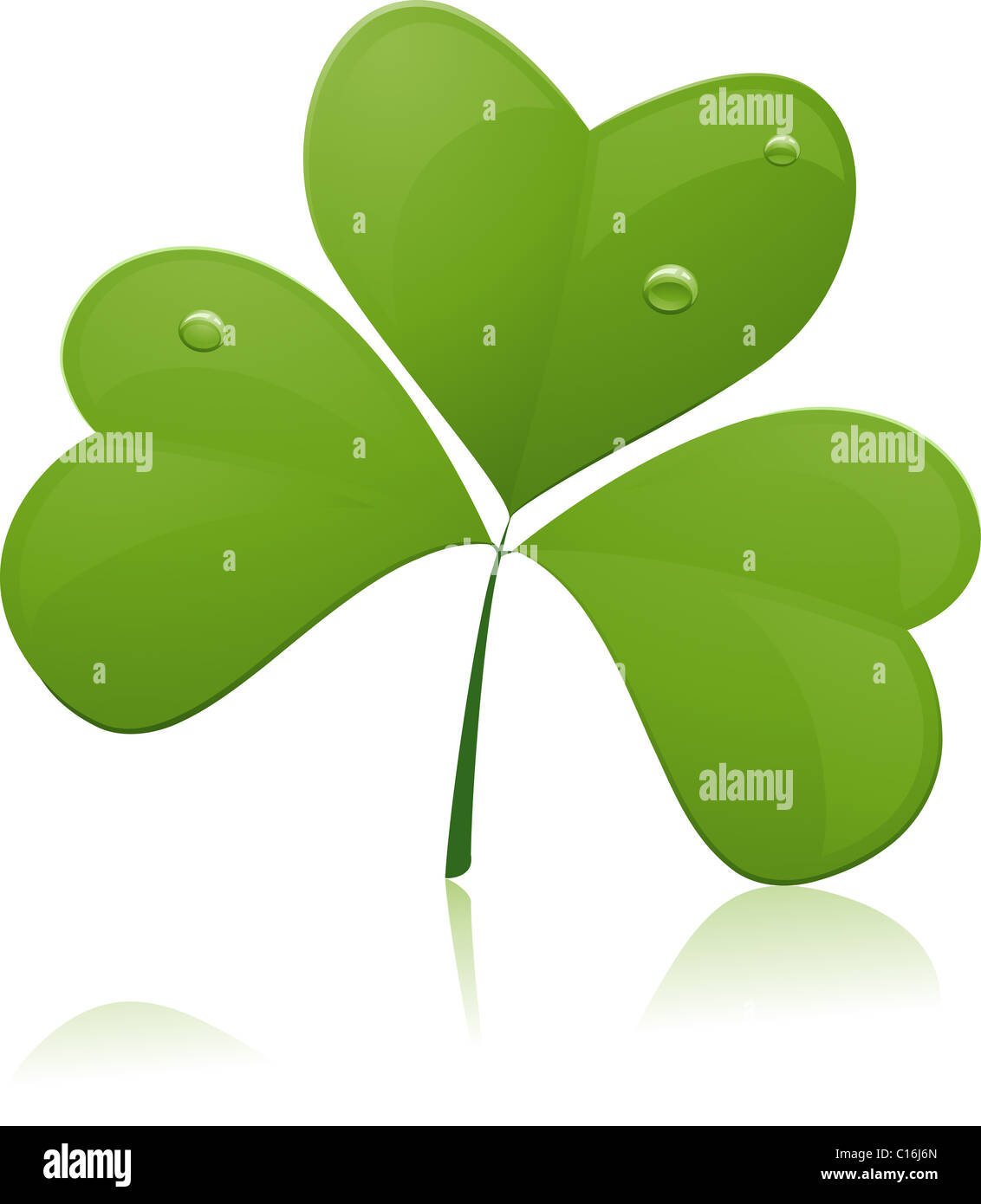Beispiel für ein großes Stück von Kleeblatt mit Reflexion Stockfoto