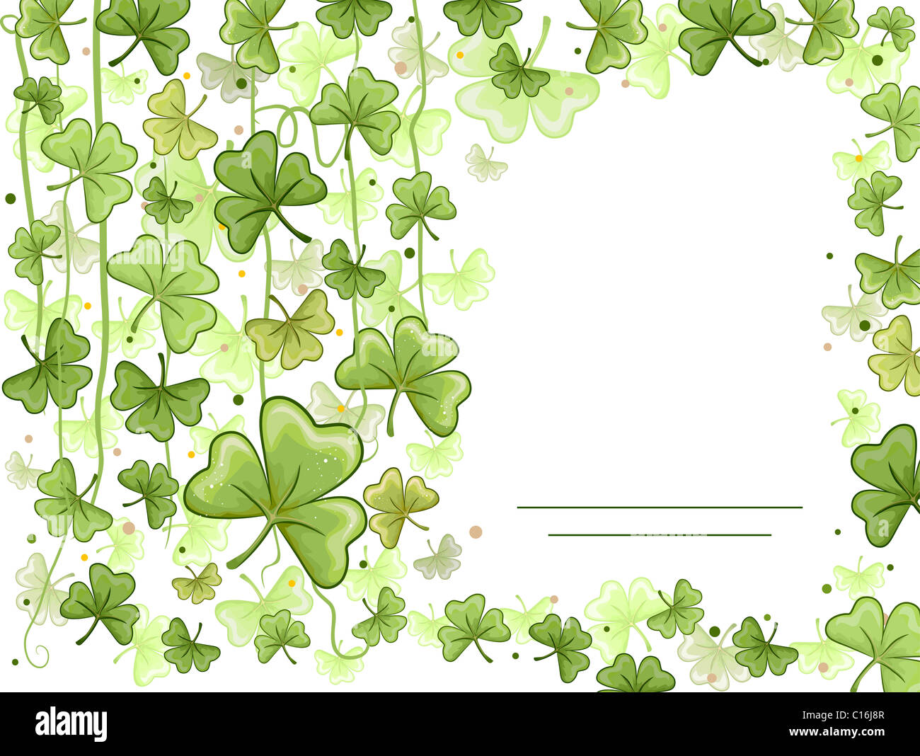 Abbildung einer Karte mit einem Kleeblatt-Design Stockfotografie - Alamy