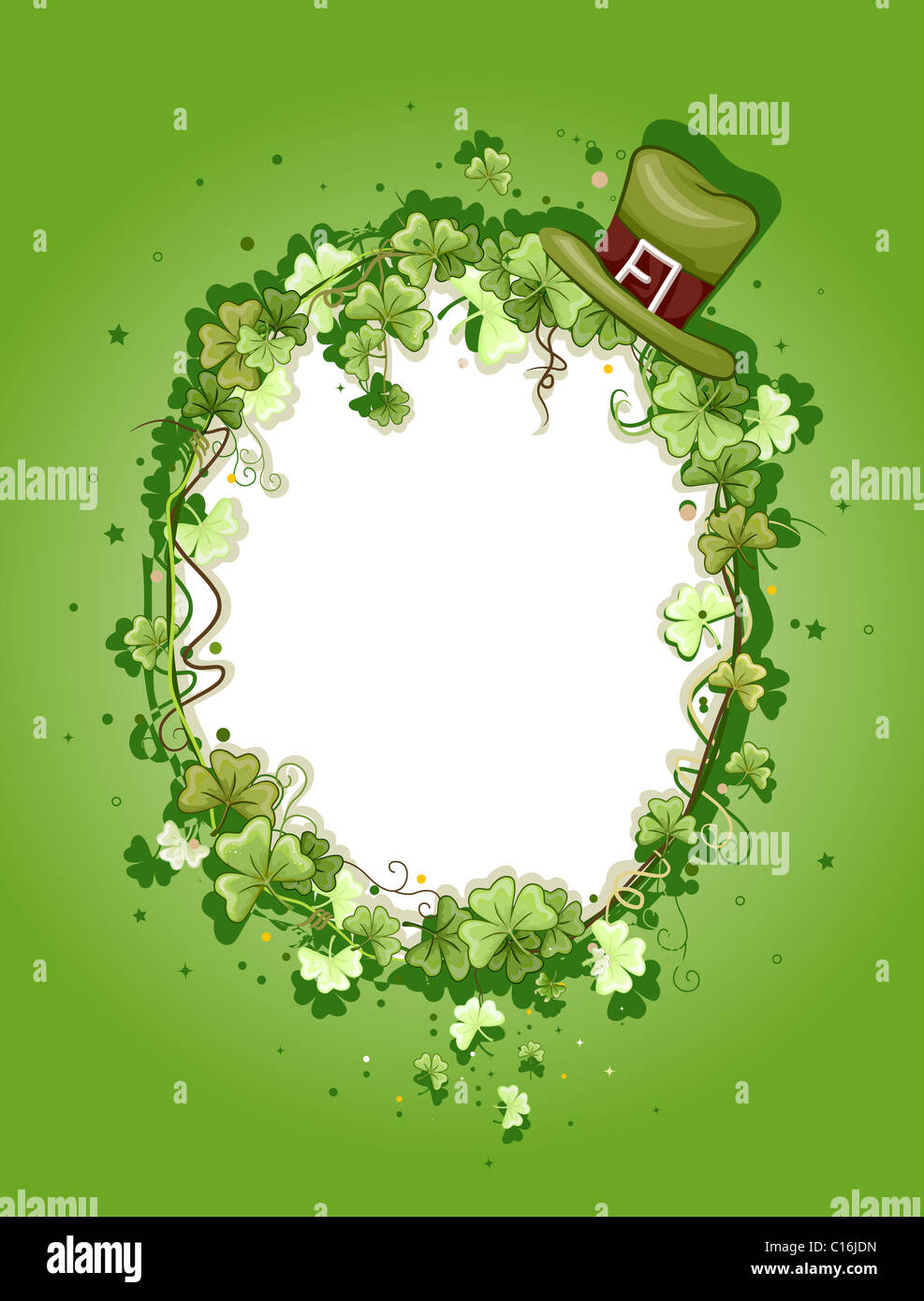 Abbildung eines Rahmens mit einem St. Patricks Day Thema Stockfoto