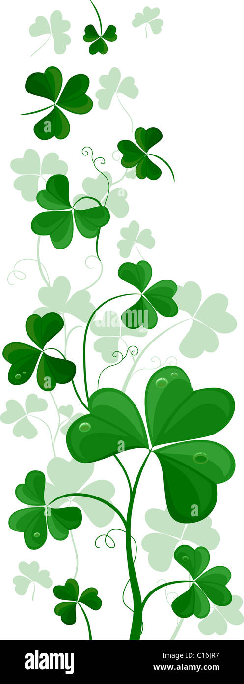 Beispiel für eine Seite-Ornament mit Kleeblätter Stockfoto