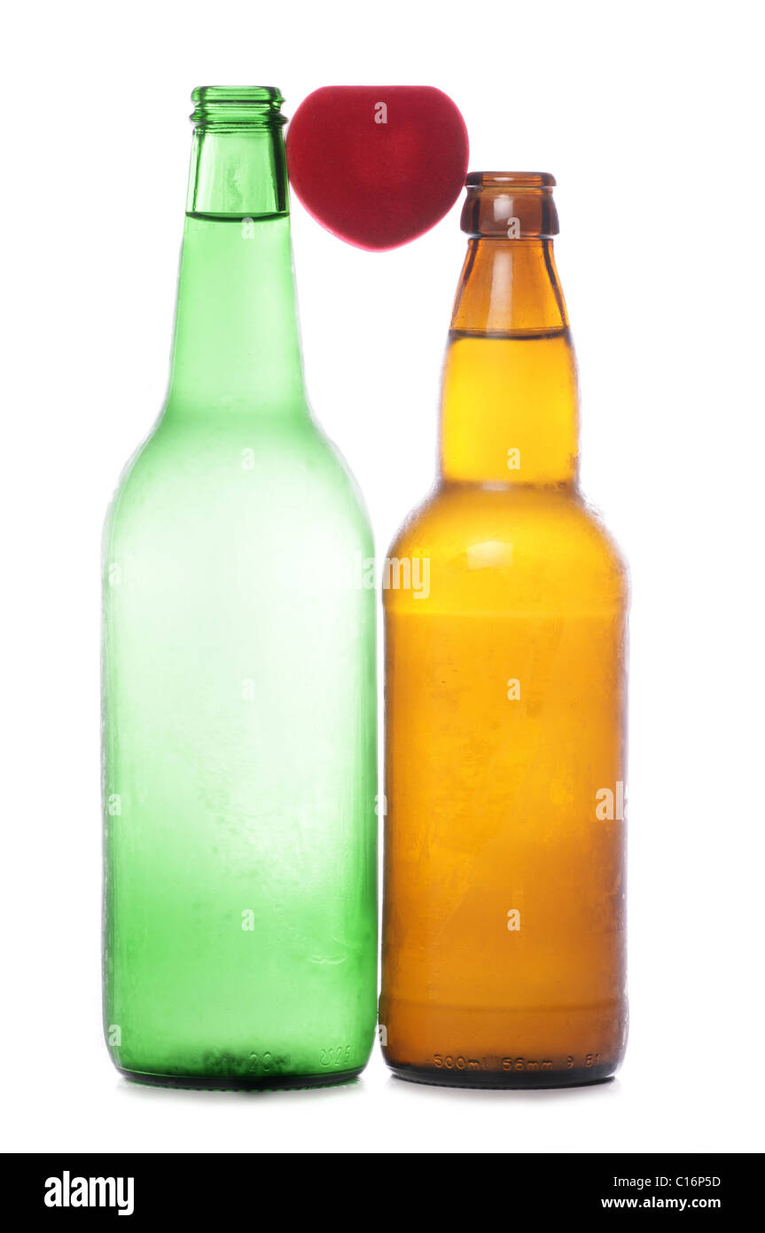 Liebe Alkohol isoliert auf weißem Hintergrund Stockfoto