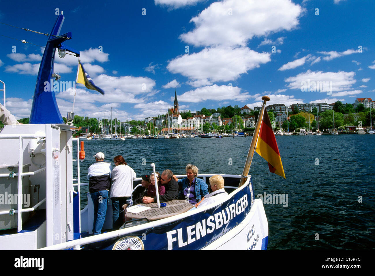 Boot am Hafen in Flensburg, Schleswig-Holstein, Deutschland, Europa Stockfoto