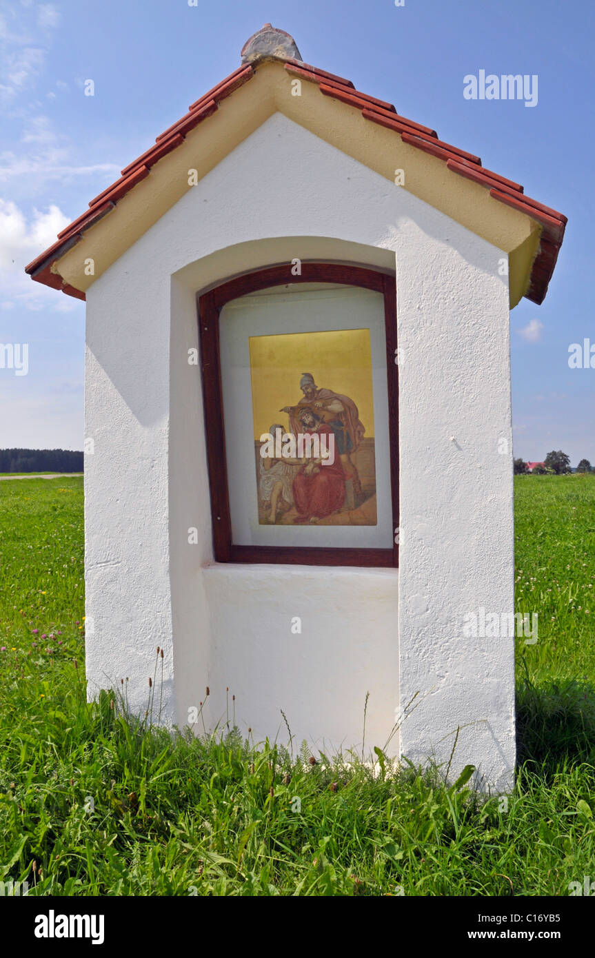 Bildstock, Outdoor-religiöse Wahrzeichen, Allgäu, Bayern, Deutschland, Europa Stockfoto