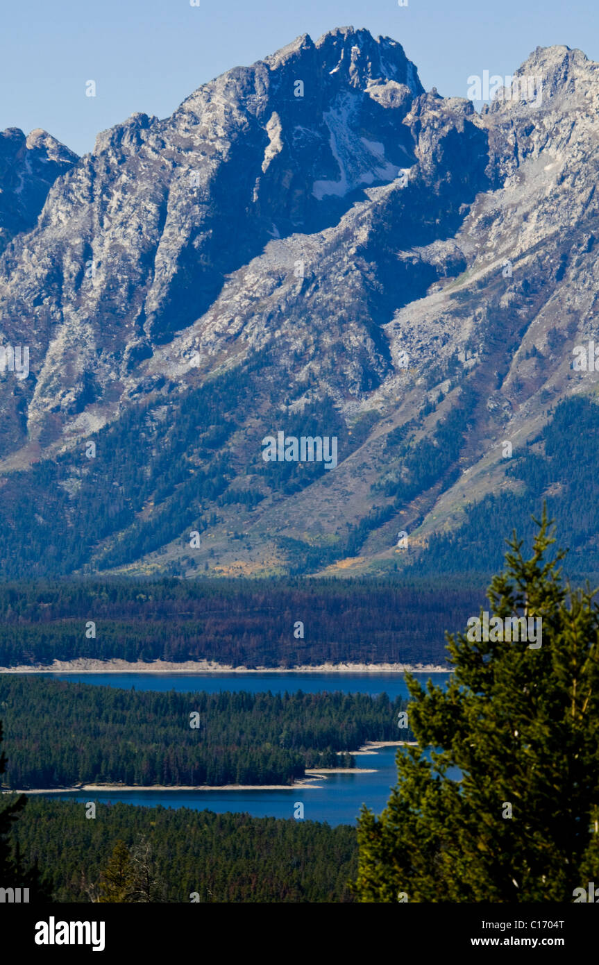 Signal Mountain Road Gipfel, Osten Tetons, Mount Moran, Jenny Lake