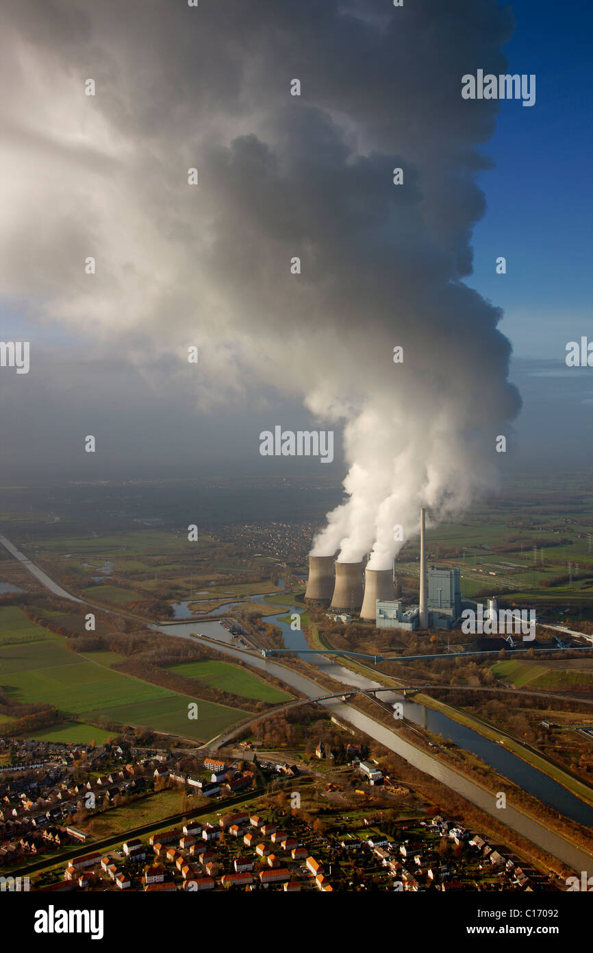 Luftbild, erneuert Kraftwerk, Wolke, Hamm, Ruhr und Umgebung, North Rhine-Westphalia, Deutschland, Europa Stockfoto