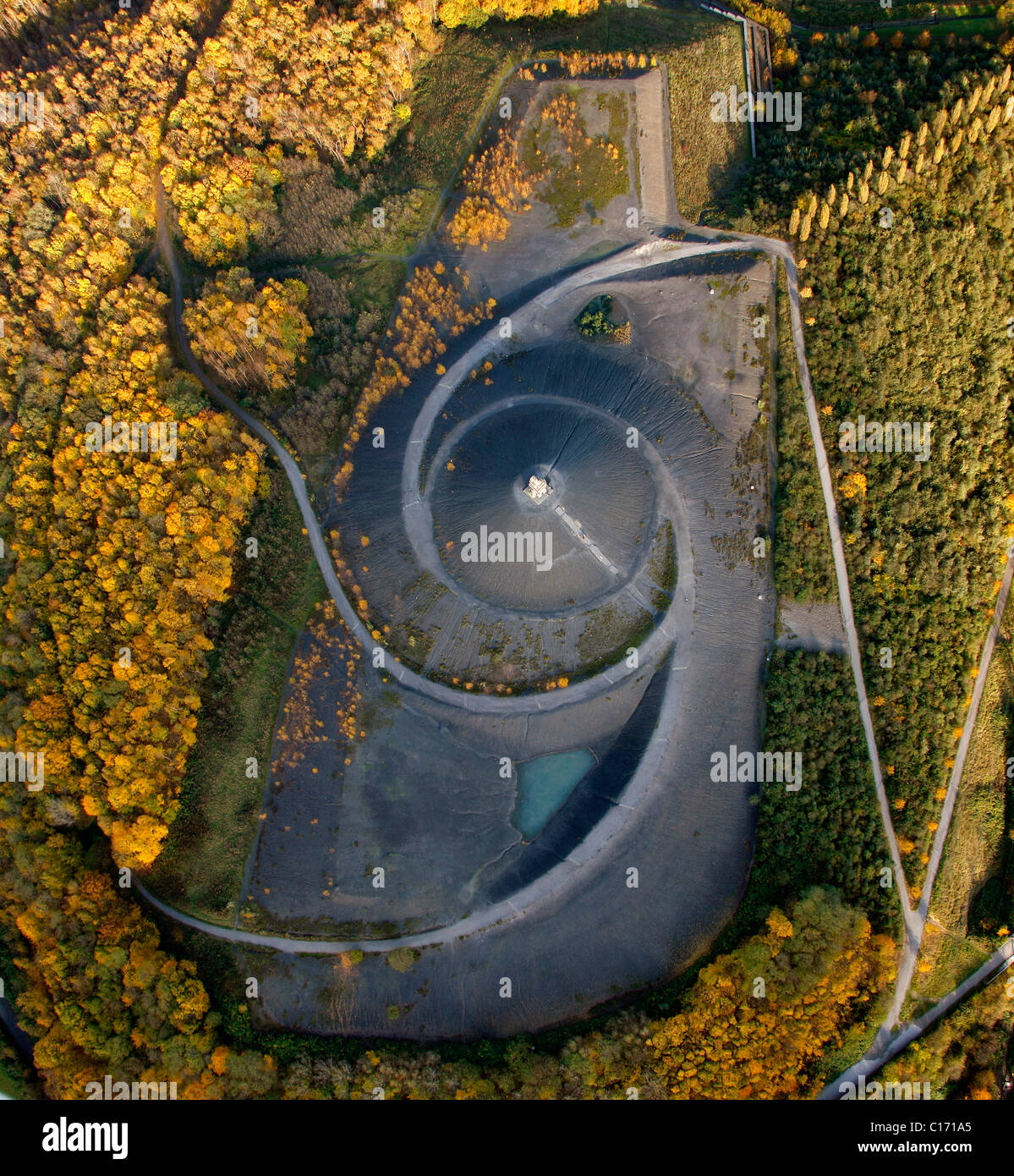 Antenne-Bild, Gelsenkirchen verklagt Abfall Dump, Himmelstreppe, Treppen, Rheinelbe Dump, Internationale Bauausstellung Stockfoto