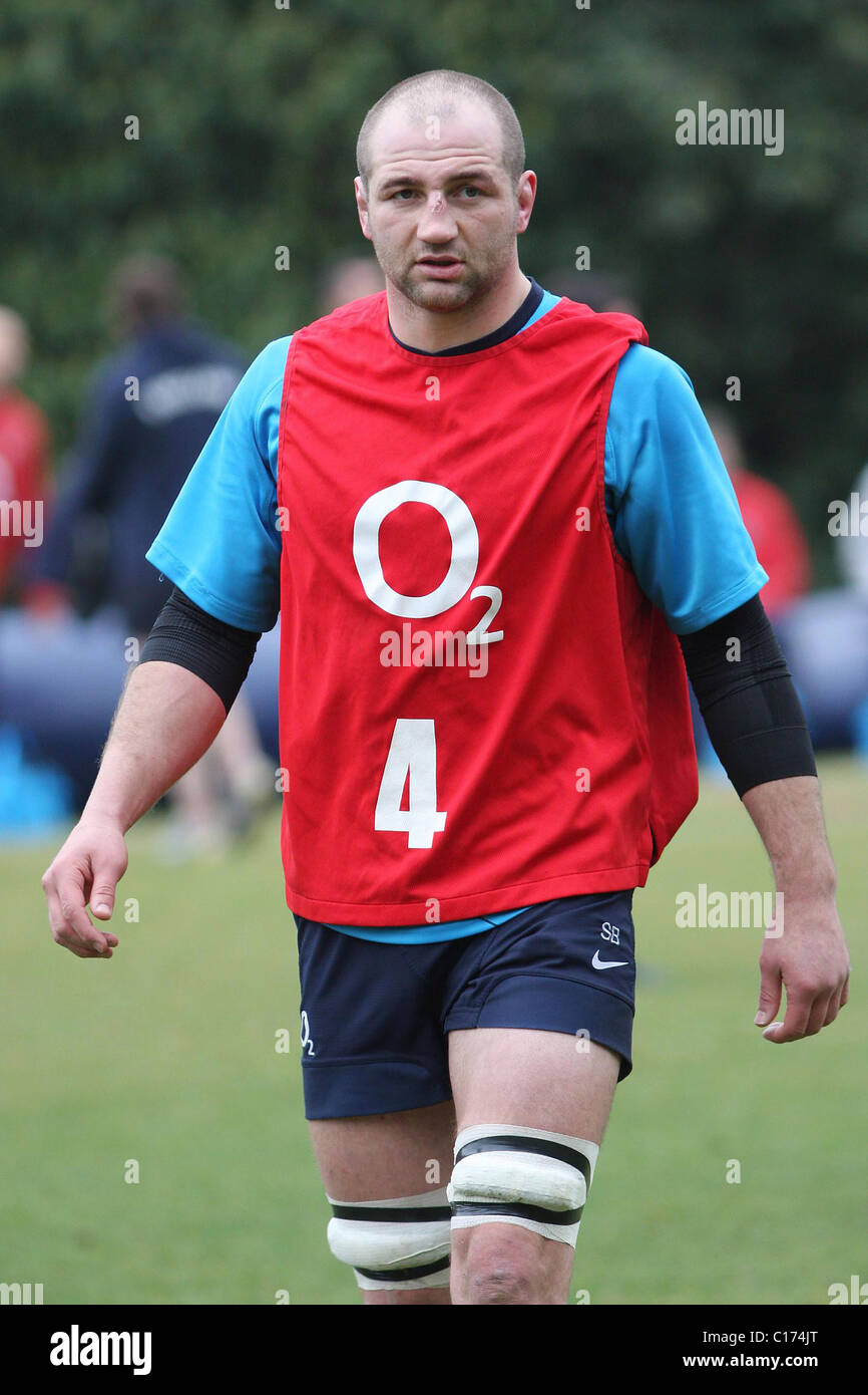 Steve Borthwick The England Rugby-Teamtraining im Pennyhill Park Hotel Surrey, England - 25.02.09 Marcus Dodridge / Stockfoto