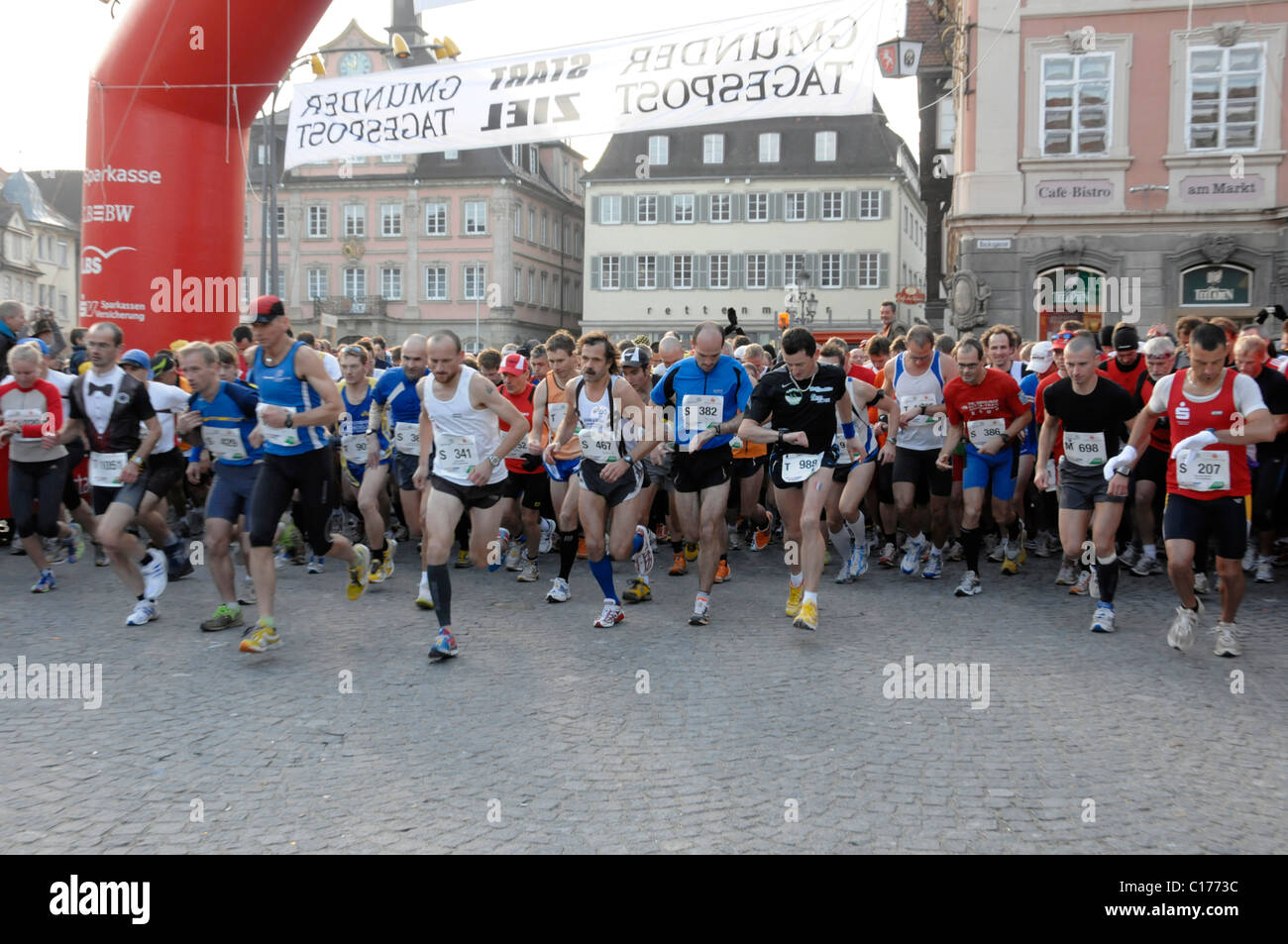 Sparkassen Alb Marathon Schwäbisch Gmünd 25.10.2008, Schwäbisch Gmünd, Baden-Württemberg, Deutschland, Europa Stockfoto