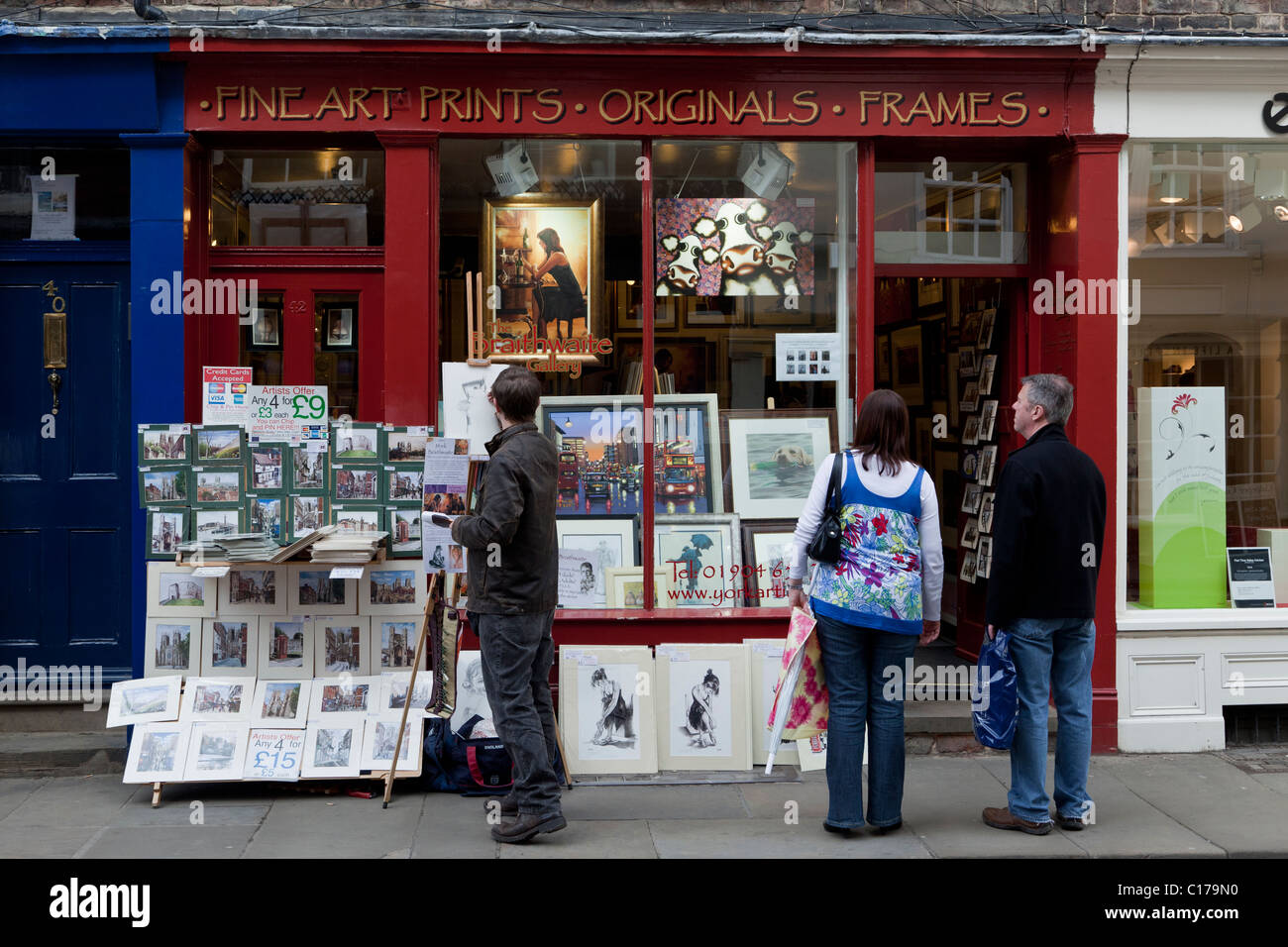 Kunsthandlung, York, UK Stockfoto