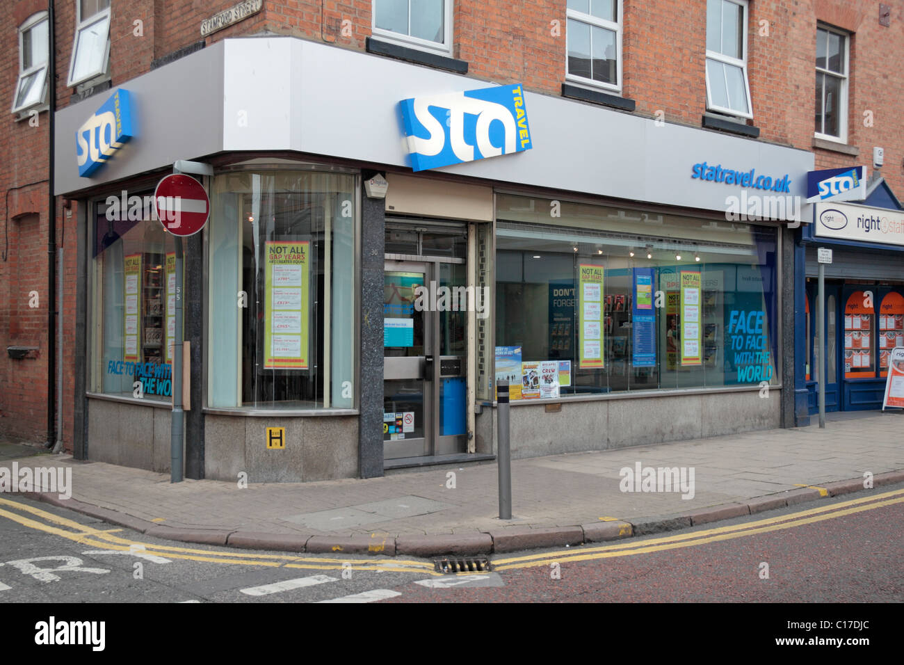 Die STA Travel Shop in Leicester, Leicestershire, England. Stockfoto
