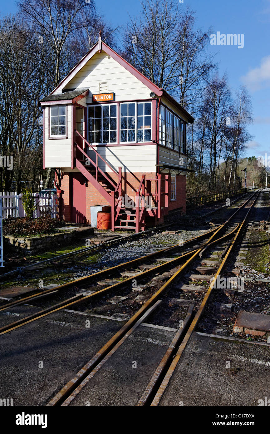 Stellwerk auf der South Tynedale Railway bei Alston Stockfoto