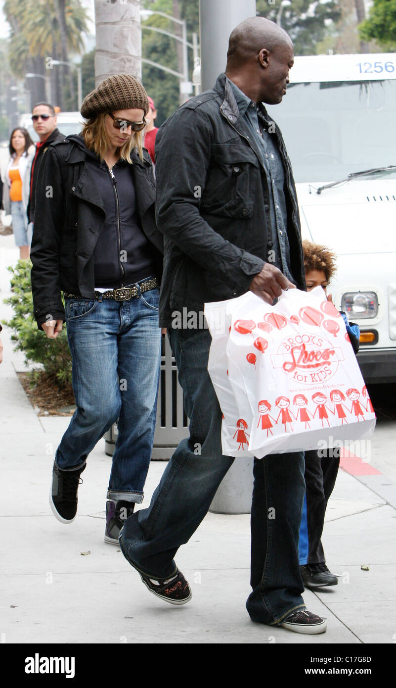 Heidi Klum, Seal und sein Sohn Henry verlassen "Brooks Schuhe für Kinder"  nach Schuh-shopping in Beverly Hills. Los Angeles Stockfotografie - Alamy