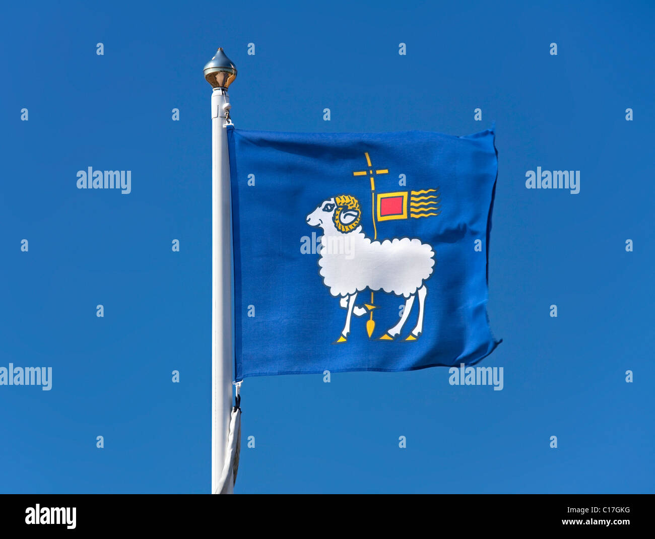 Flagge zeigen Wappen der Insel Gotland, Schweden Stockfoto