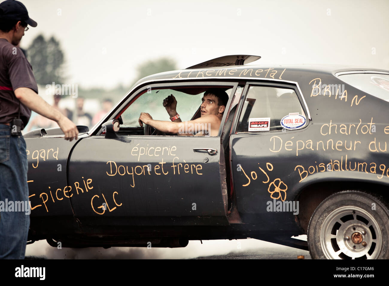 Burnout Autofestival, St-Cyprien Stockfoto