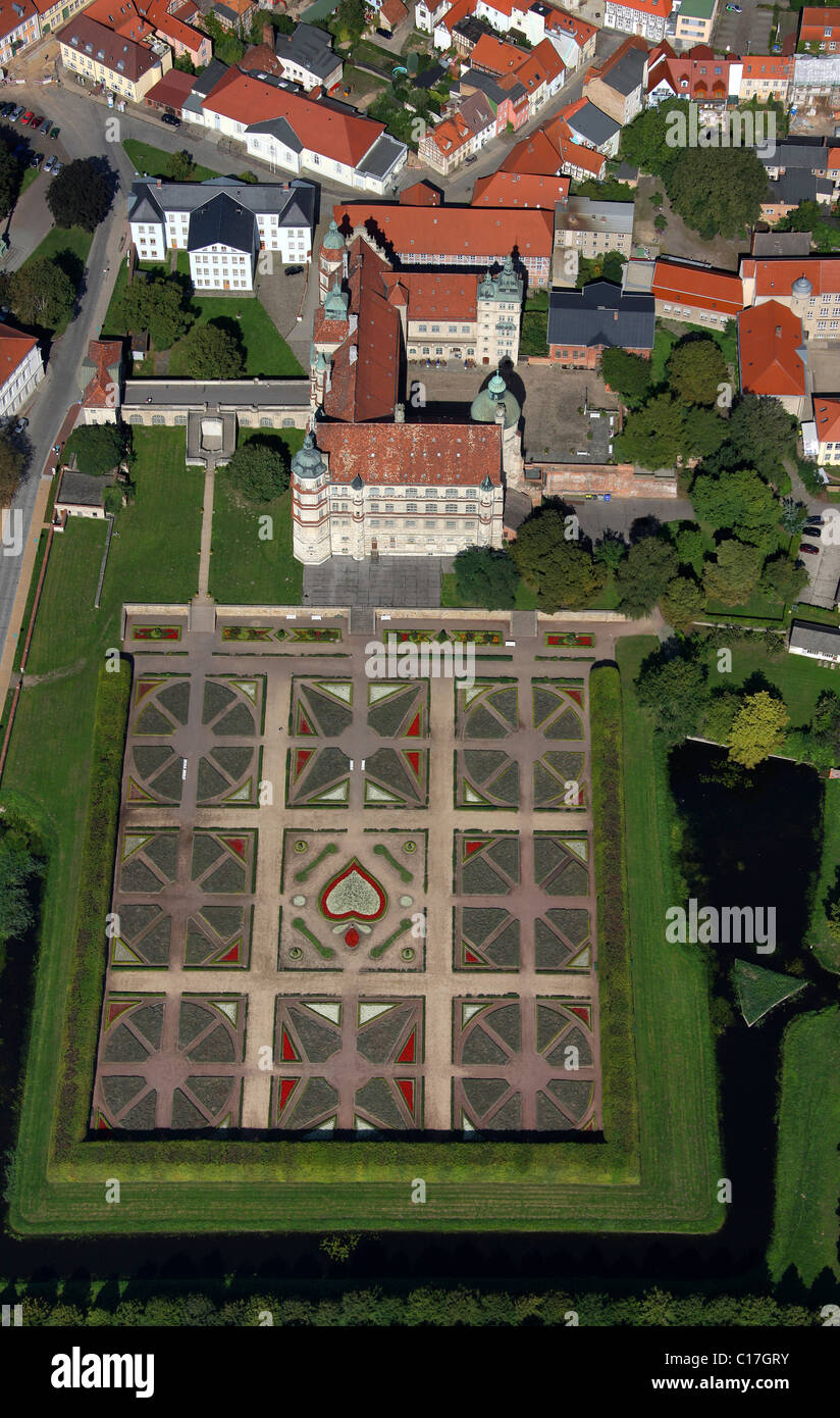 Areal Ansicht, Güstrow Schloss, Barockgarten, Barlachstadt, Güstrow, Mecklenburg - Western Pomerania, Deutschland, Europa Stockfoto