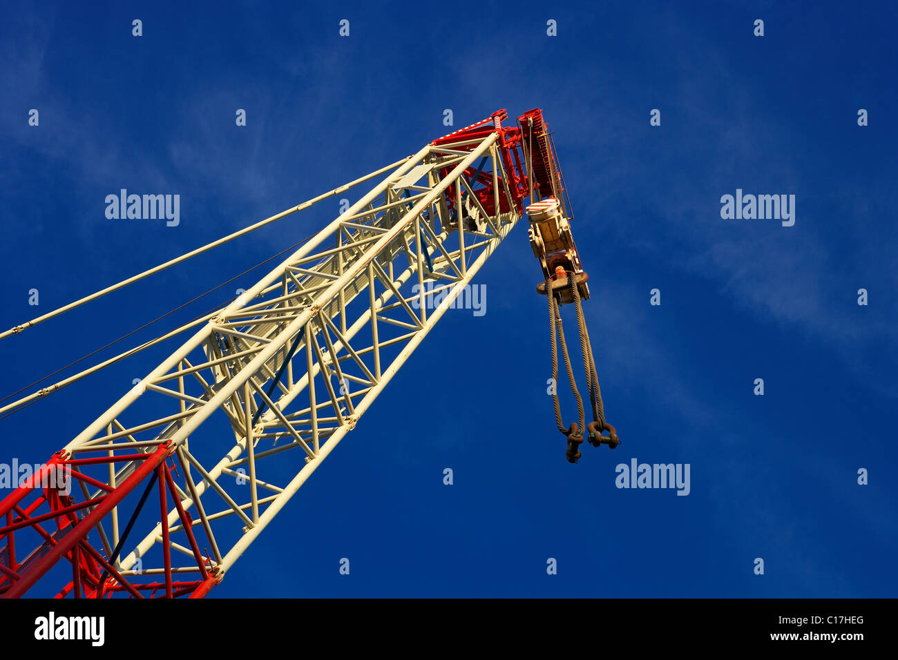 Kran in LLeida, Spanien. Stockfoto