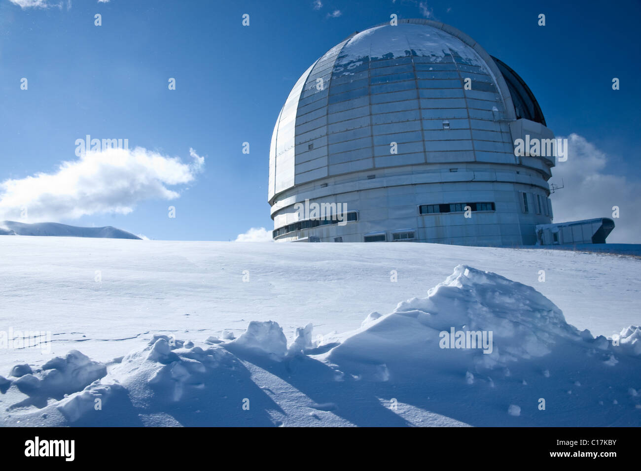 BTA-6-Teleskop. Spezielle Astrophysical Observatory, Kaukasus, Russland Stockfoto