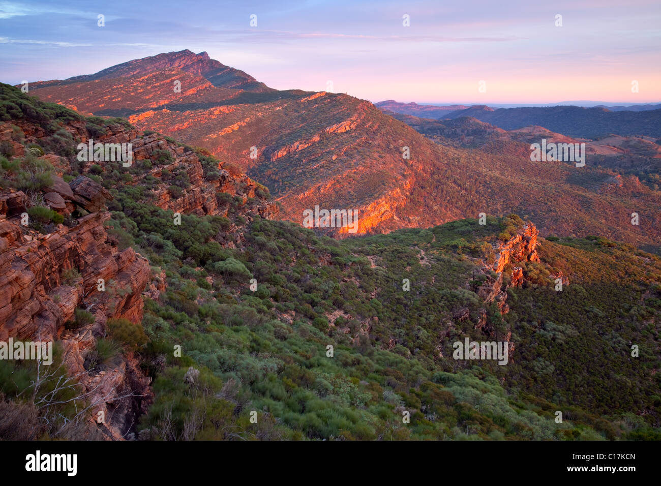 Gonja Hill (vom Mount Ohlssen-Bagge), Flinder reicht National Park, South Australia, Australien Stockfoto