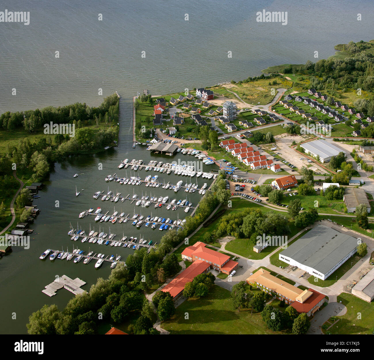 Luftbild, Marina Clas-See, See Kleine Müritz, Müritz-Nationalpark, Mecklenburgische Seenplatte, Müritz, Rechlin Stockfoto