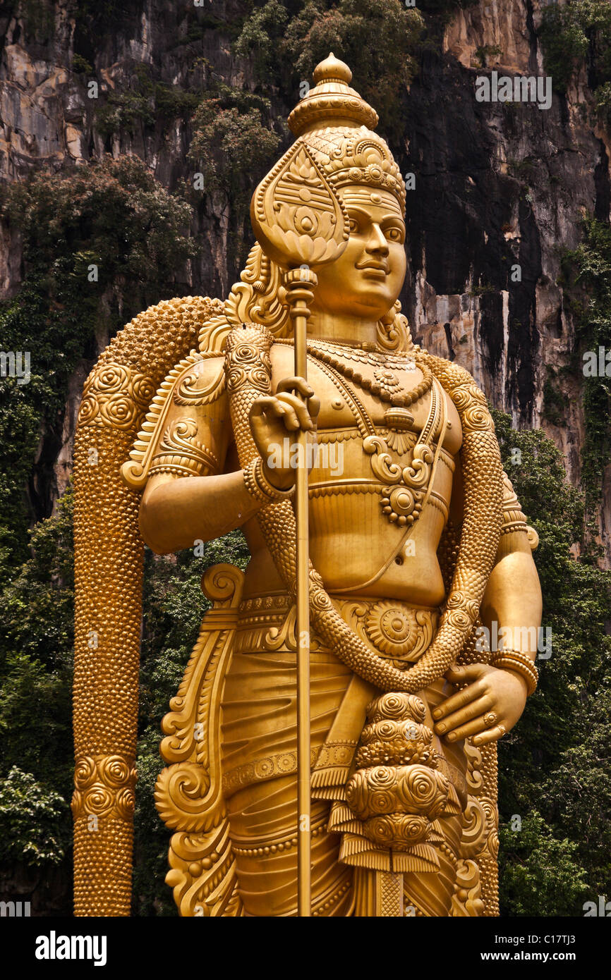 Statue von Lord Murugan, Gott des Krieges, Batu-Höhlen, Kuala Lumpur, Malaysia Stockfoto