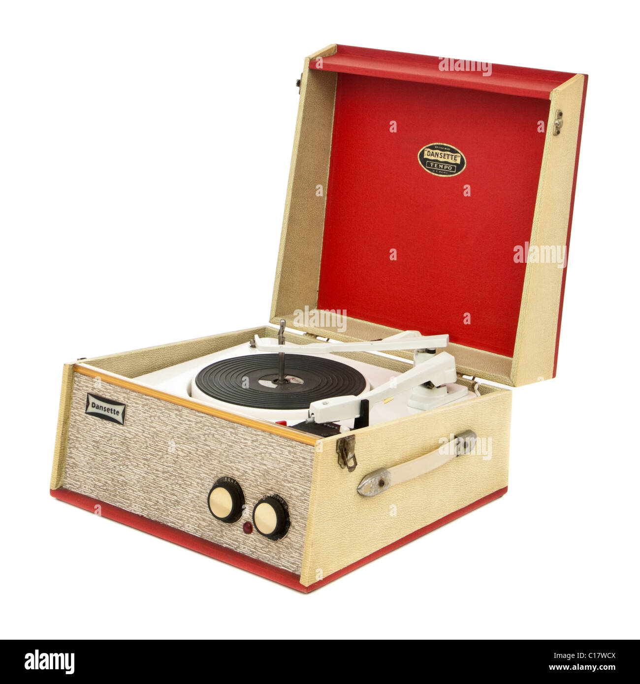 Jahrgang 1960 Dansette Tempo 4-Gang tragbare Plattenspieler Stockfoto