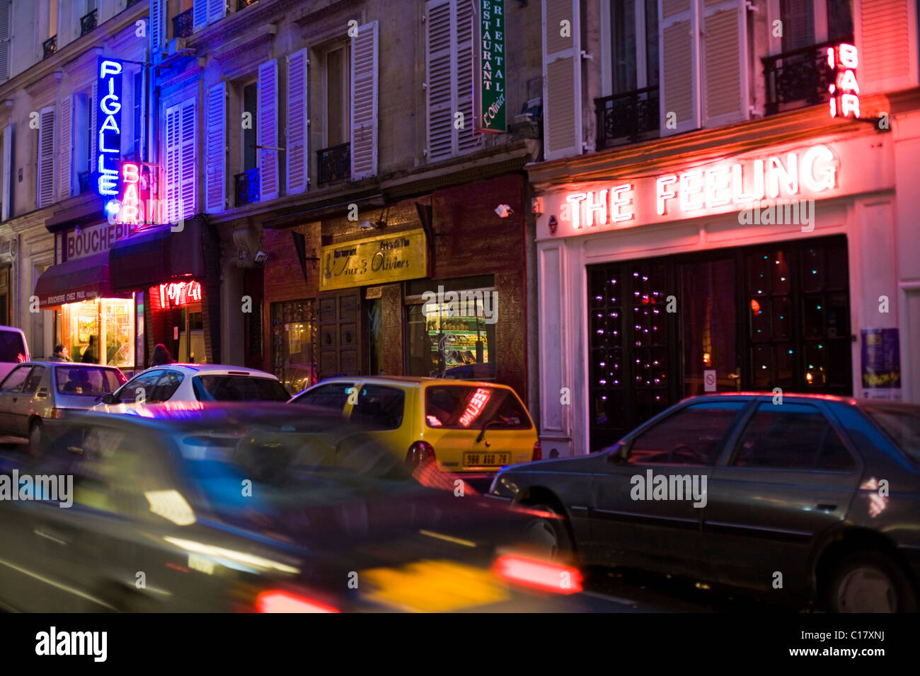 Am Abend Impressionen von der Paris Rotlichtviertel, Paris, Frankreich, Europa Stockfoto