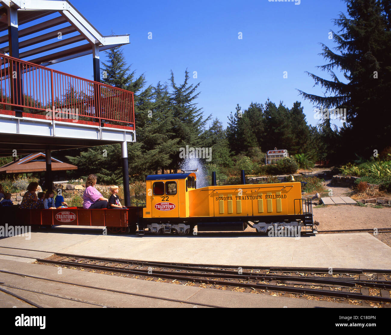 "Traintown" Sonoma Railroad, Broadway, Sonoma, Sonoma Valley, Sonoma County, California, Vereinigte Staaten von Amerika Stockfoto