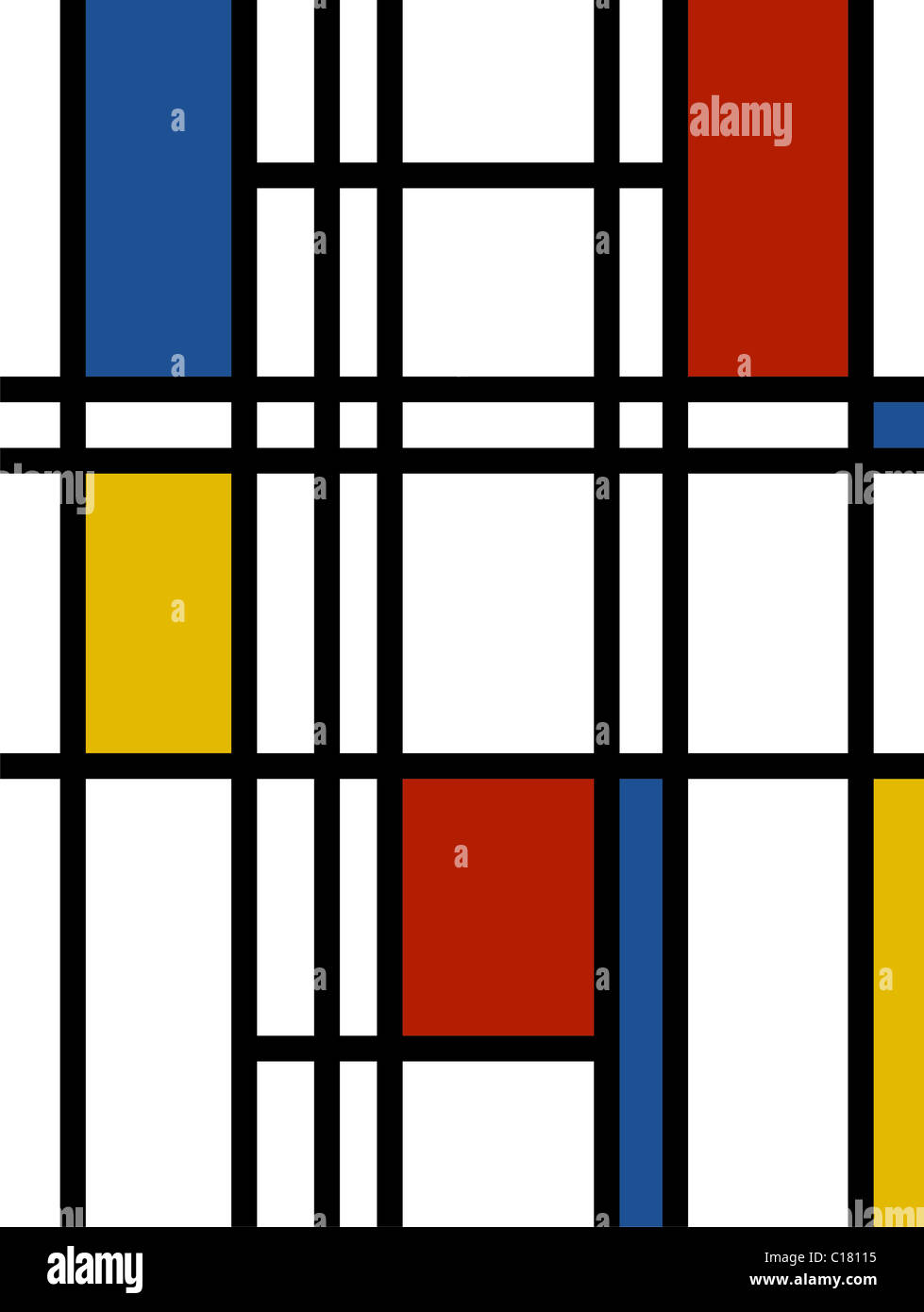 Mondrian inspiriert leuchtenden Farben Hintergrund Stockfoto