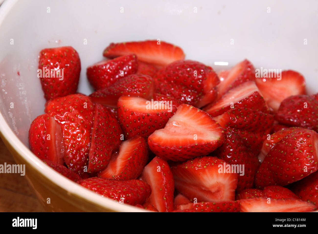 Saftige rote Erdbeeren Stockfoto