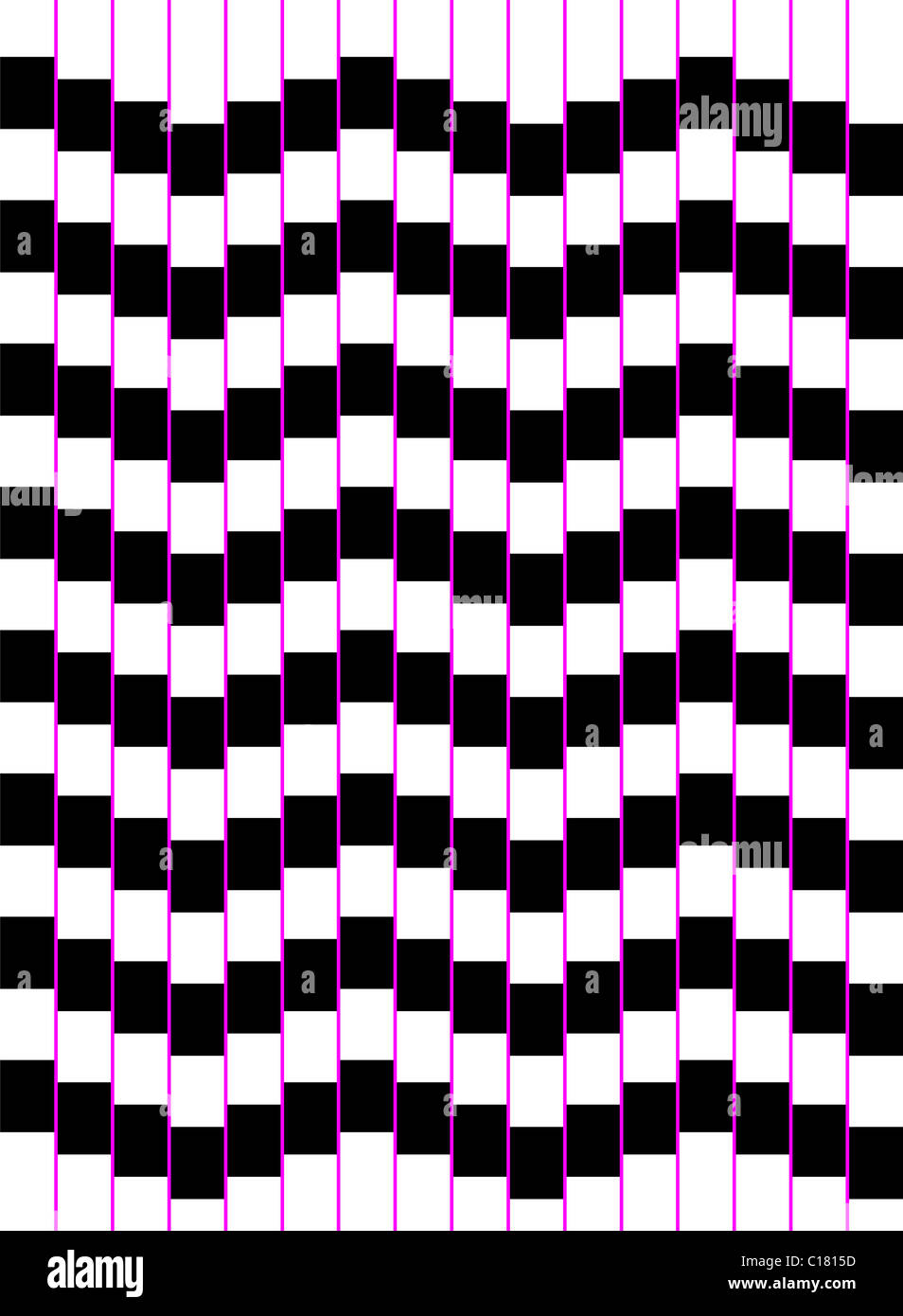 Optical Art einer Welle von Quadraten Stockfoto