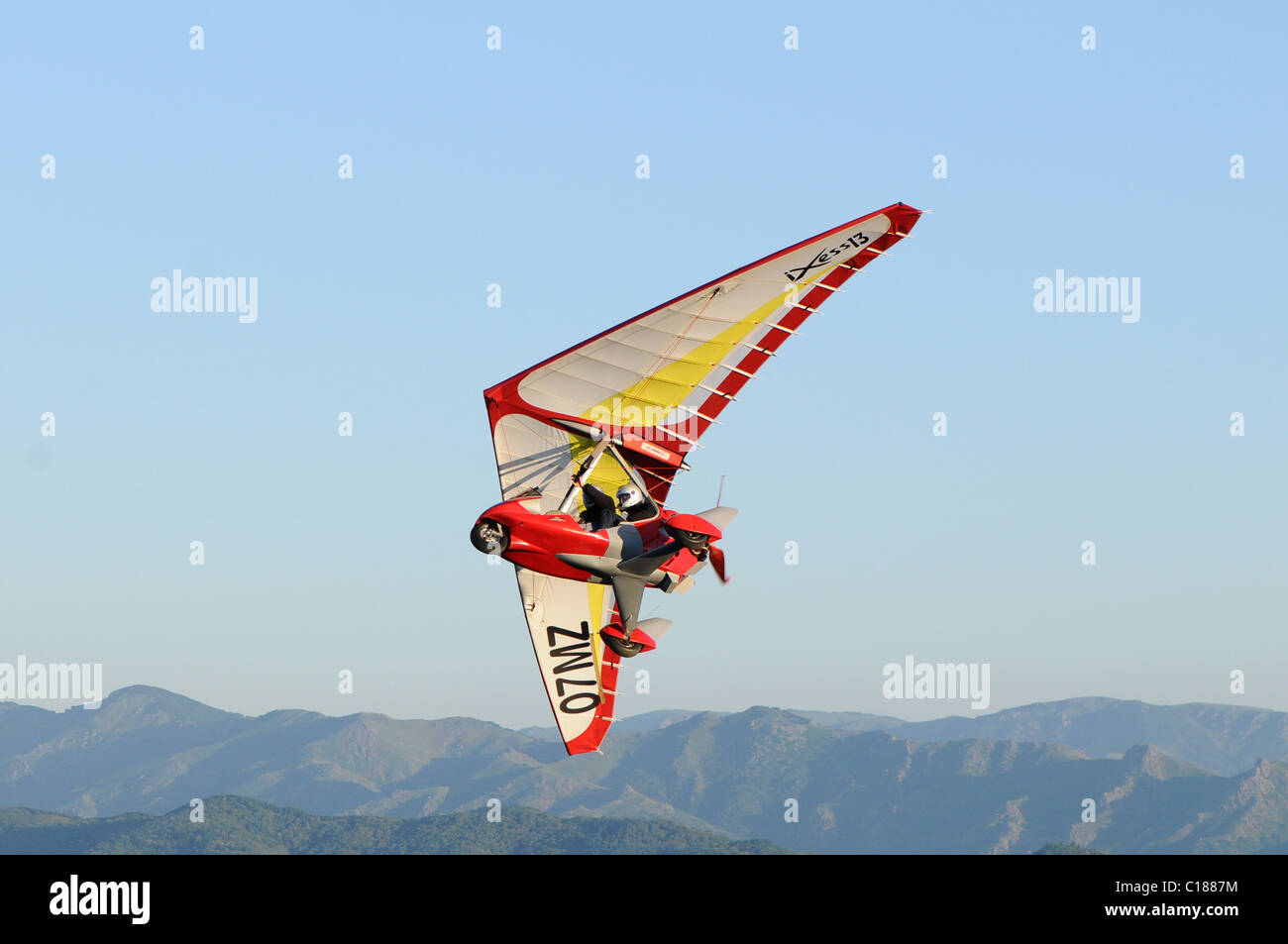 Tanarg Trike geht in die Luft die nächste Erfindung, so weit, das fliegende Auto. Dieses zweisitzige Trike ist durchaus eine revolution Stockfoto