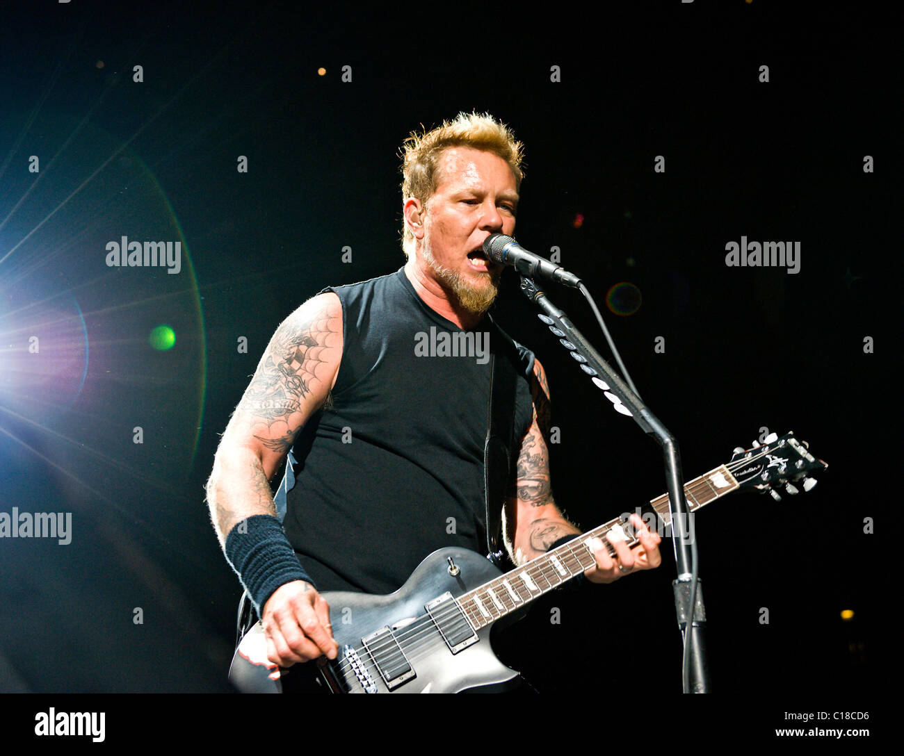 James Hetfield Metallica die live auf der Bühne in der O2 Arena. London