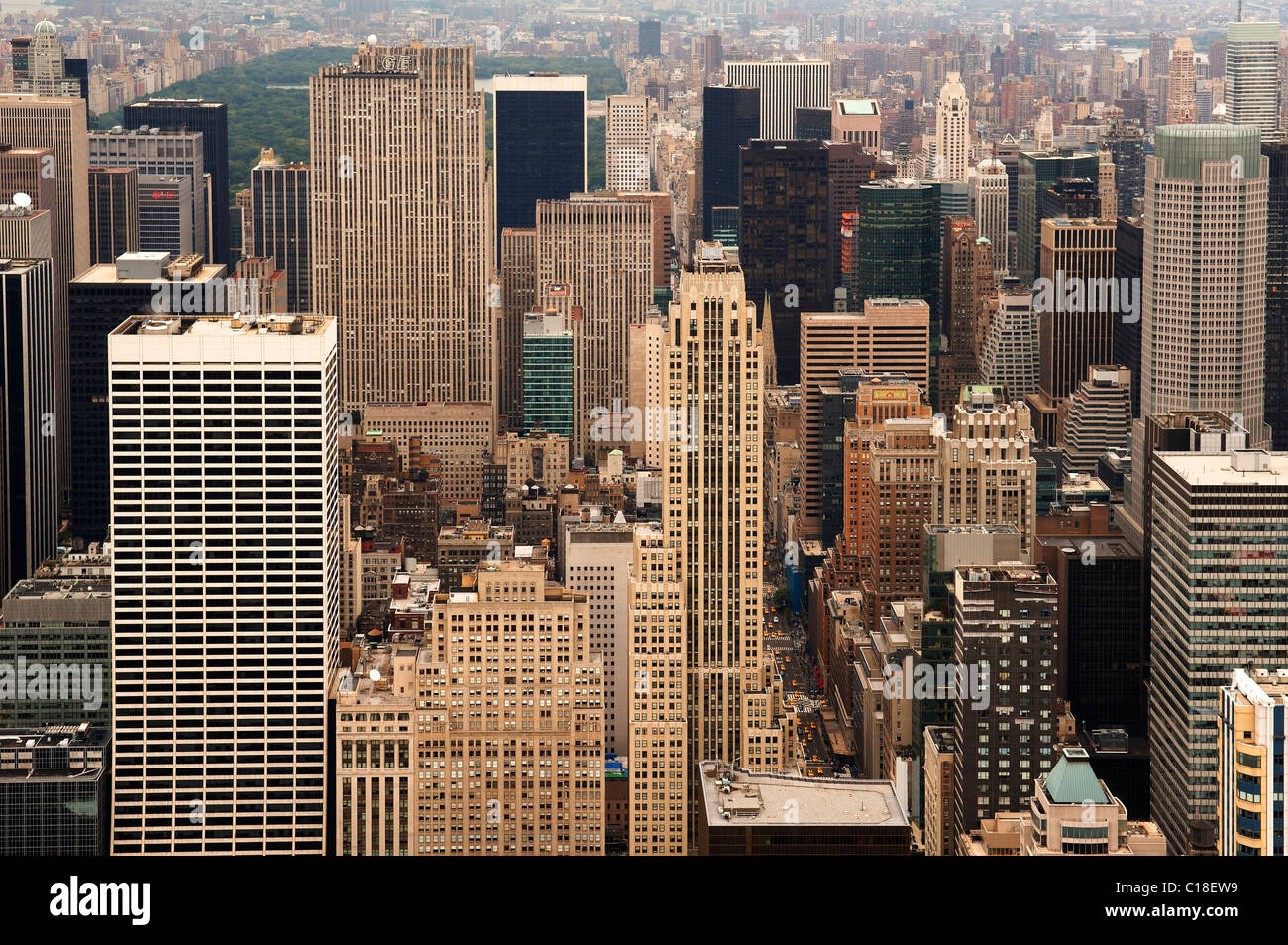 Ansicht von Uptown vom Empire State Building, New York City, USA Stockfoto