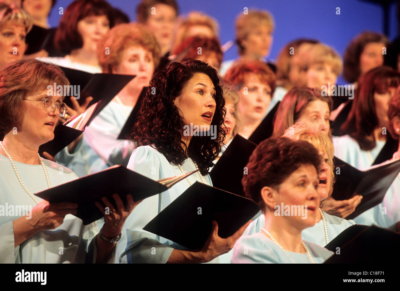 USA, Utah, Salt Lake City, Mormone Chor an der Hütte Stockfoto