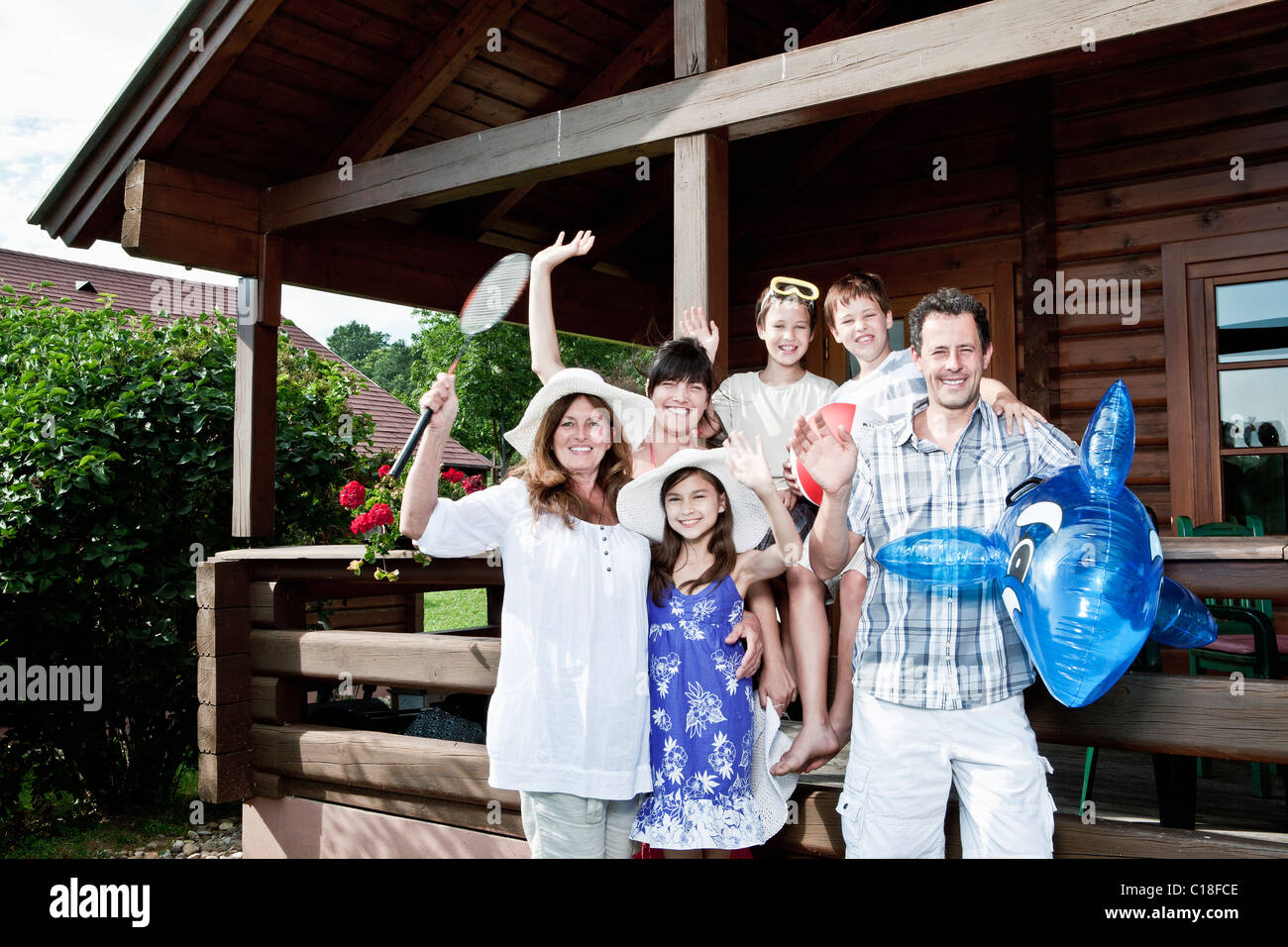 Familienurlaub-Porträt Stockfoto