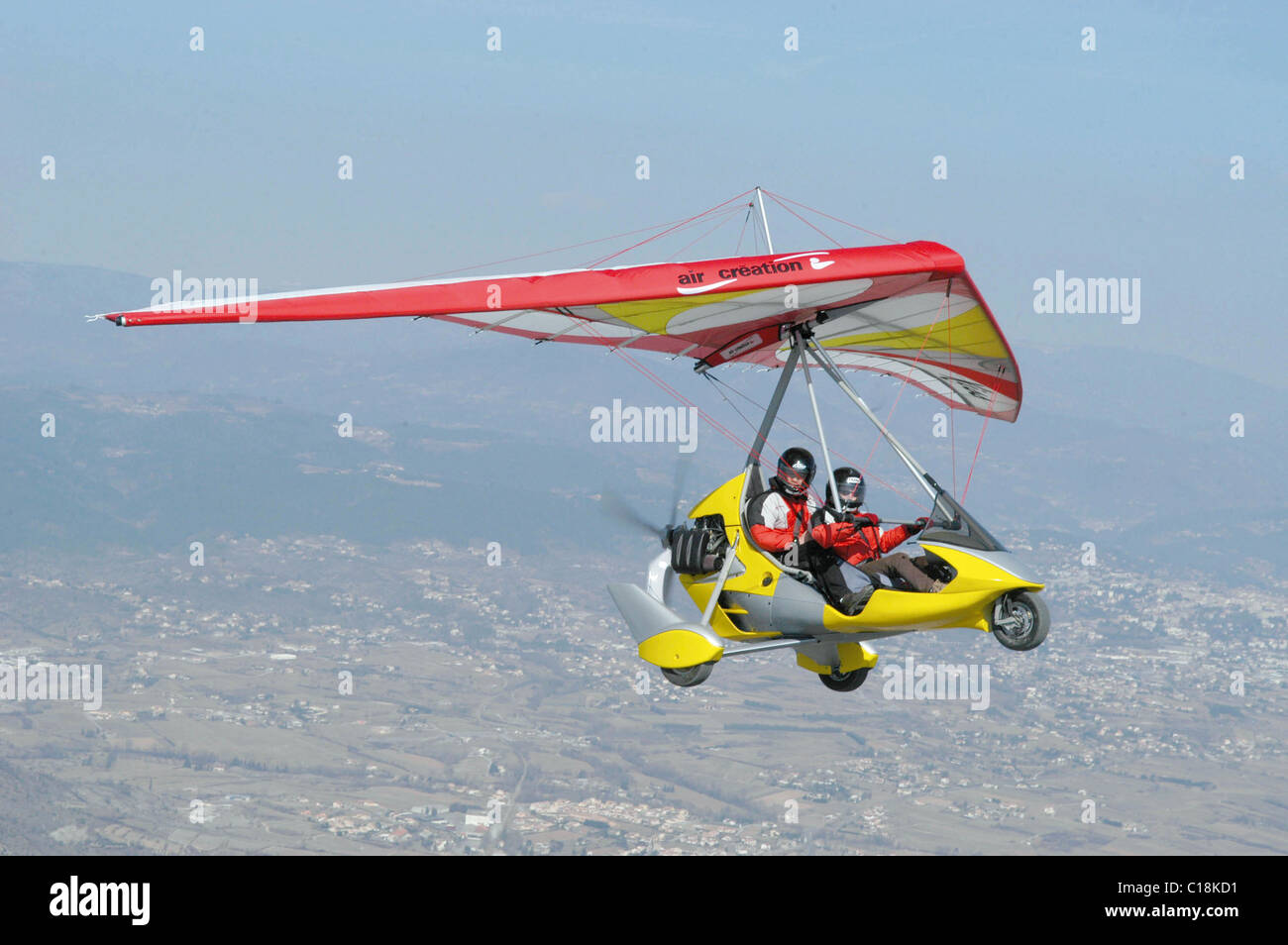 Tanarg Trike geht in die Luft die nächste Erfindung, so weit, das fliegende Auto. Dieses zweisitzige Trike ist durchaus eine revolution Stockfoto