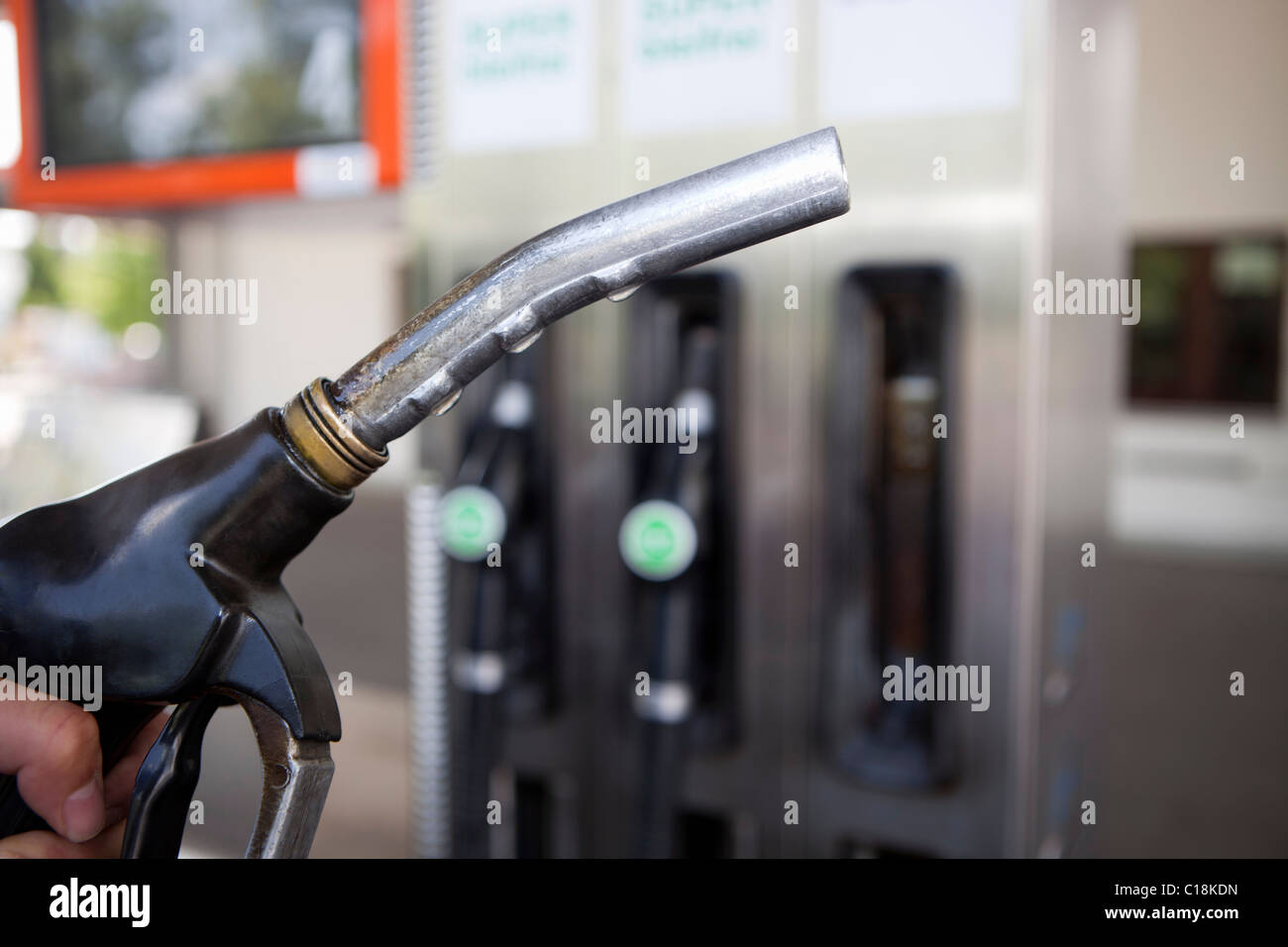 Gas-Pumpe-Düse Stockfoto